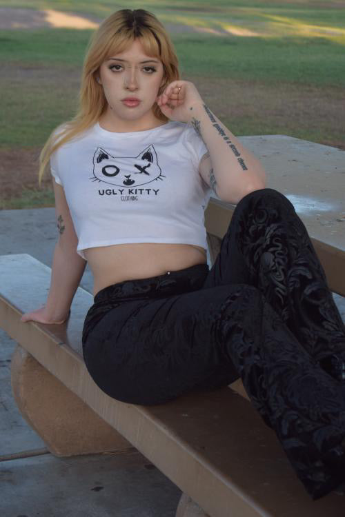 Ugly Kitty - Lovecraft Flare Leg Velvet Pants