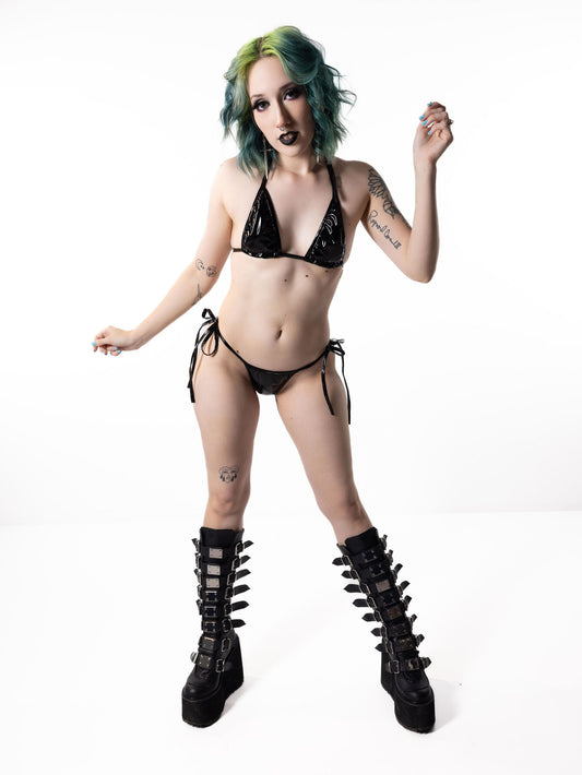 Punk Pop Black Vinyl Bikini